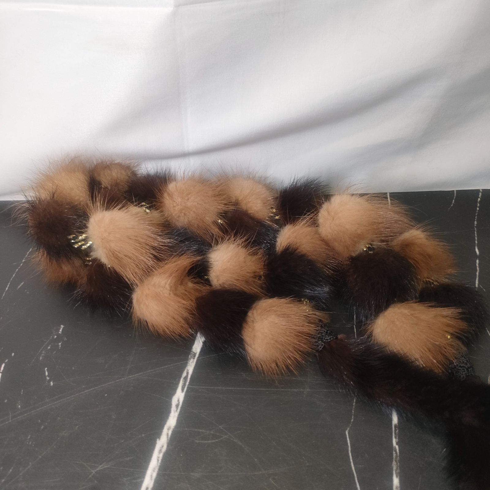 15【美品】MINK ミンク ファーマフラー リアルファー 2色 毛皮 