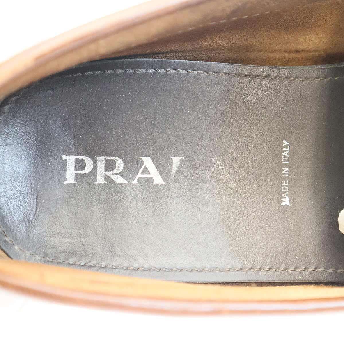 PRADA 正規品　ドライビングシューズ　レザー　ブラウン ☆正規店購入 プラダ PRADA 本革ドライビングシューズ サイズ5.5