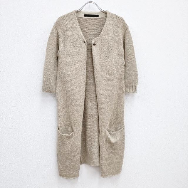 pas de calais ニット ロング サイズ38 カーディガン ベージュ