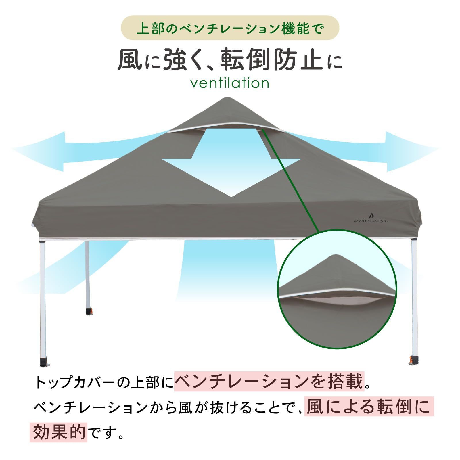 4段階調整 風抜けベンチレーション