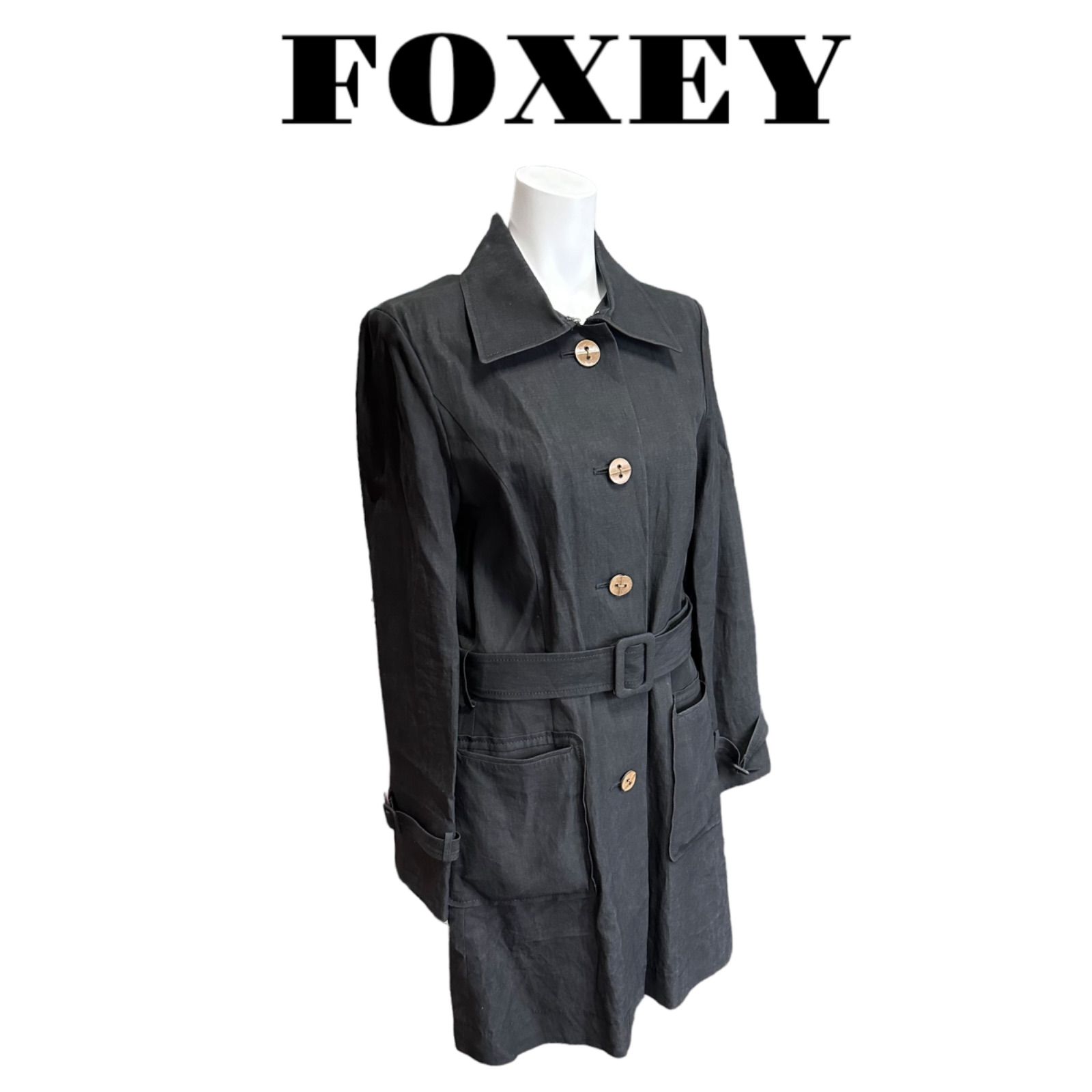 【格安】FOXEY BOUTIQE フォクシーブティック ステンカラーコート リネン 20047-SCAG07 ファッション 服