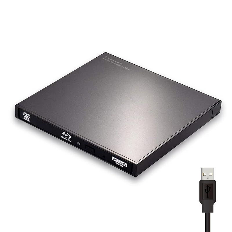 ロジテック ブルーレイドライブ 外付け USB-A Type-A ケーブル付属 ポータブル M-DISC メーカー BD再生 ソフト無し LBD-LPWAWU3NDB 1