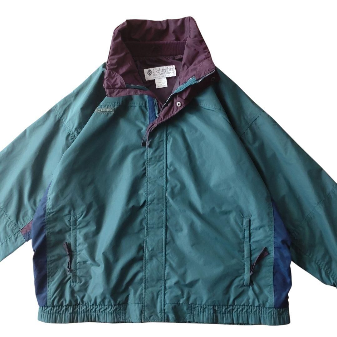 古着 Columbia コロンビア Bugaboo マウンテンジャケット ナイロン 緑紫 XL J1041