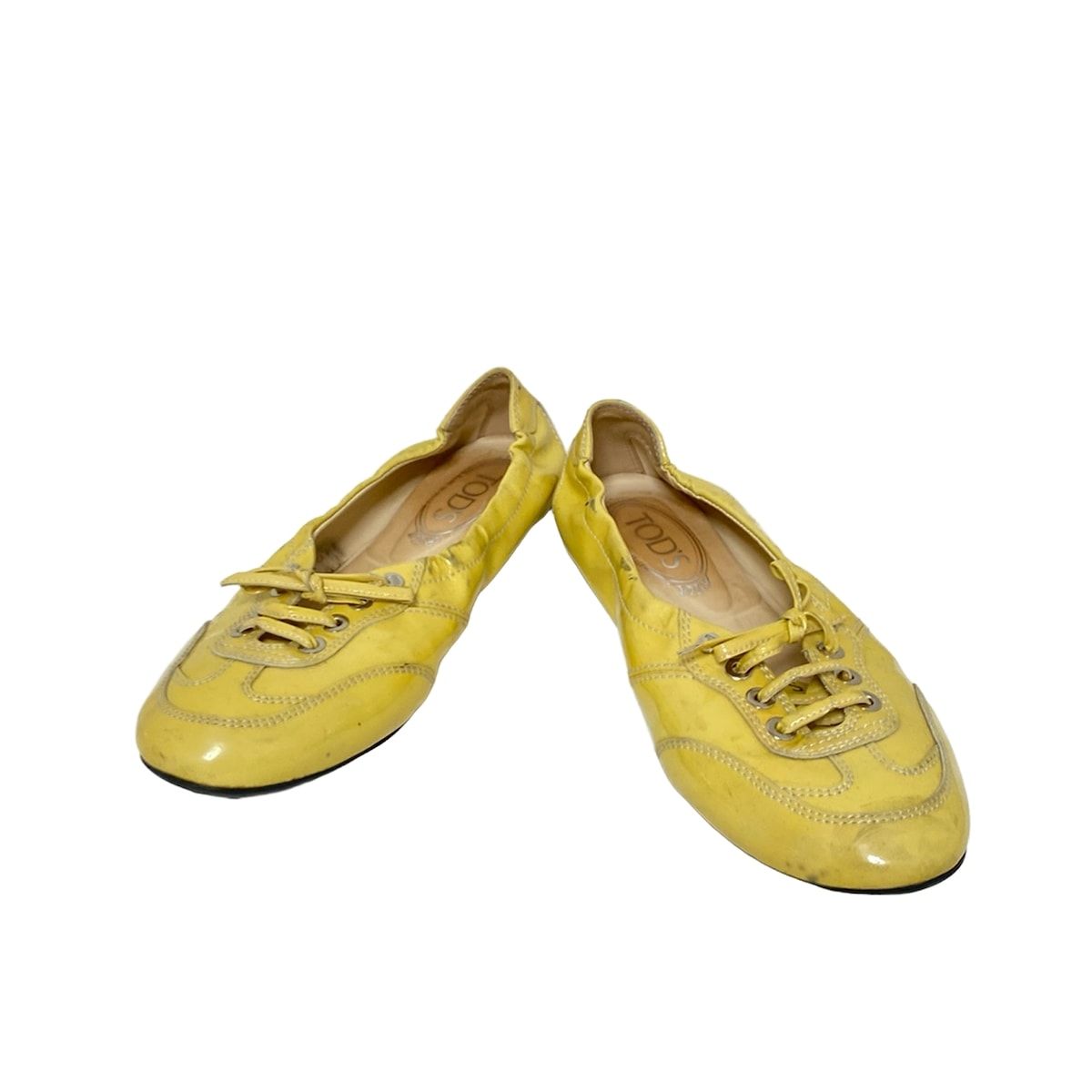 TOD'S(トッズ) フラットシューズ 38 レディース - イエロー TOD'S(トッズ) フラットシューズ 38 レディース - イエロー