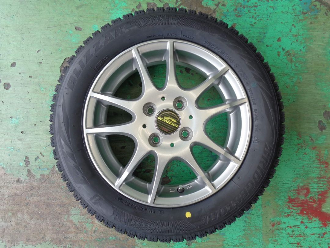 上品 4.5J-14インチ 4H100 43 シュナイダー 155|65R14 VRX2 ホイール スタッドレス タイヤ 4本 軽サイズ♪ 毎日がバーゲンセール！