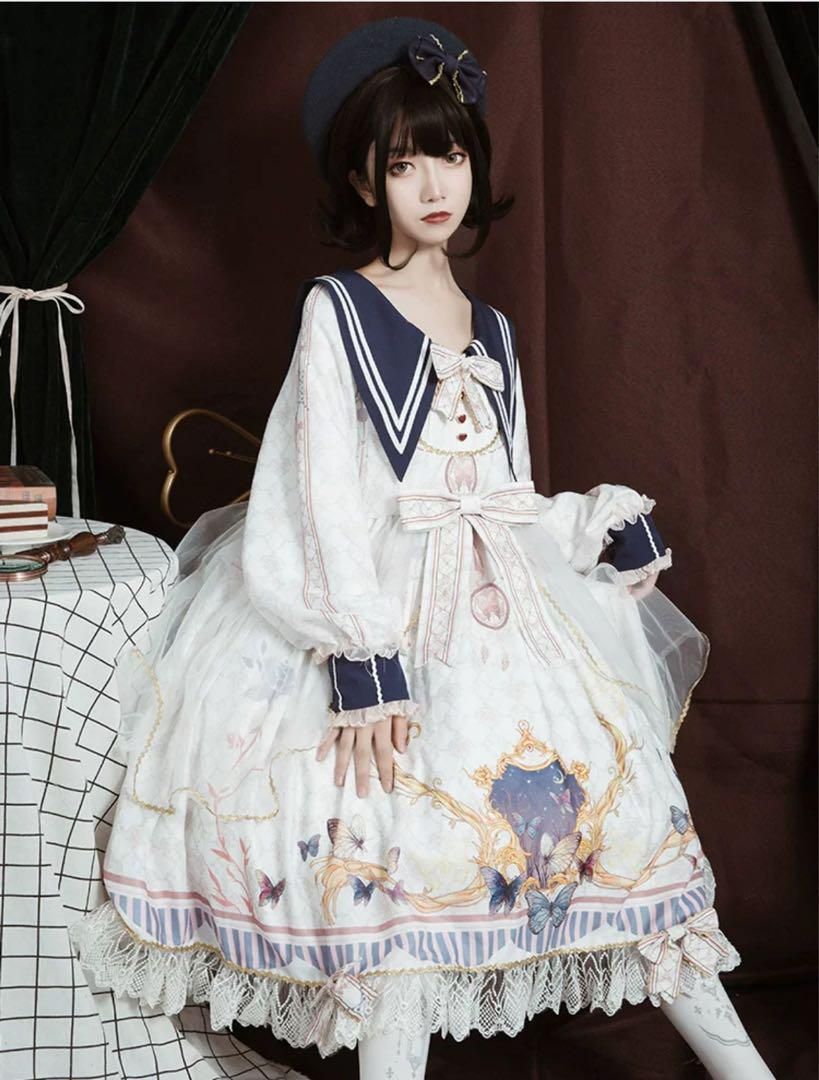 クラシカルロリータ✭ひざ丈ワンピース★普段着や女子会、お出かけコーデに！ クラシカルロリータ?ひざ丈ワンピース☆普段着や女子会