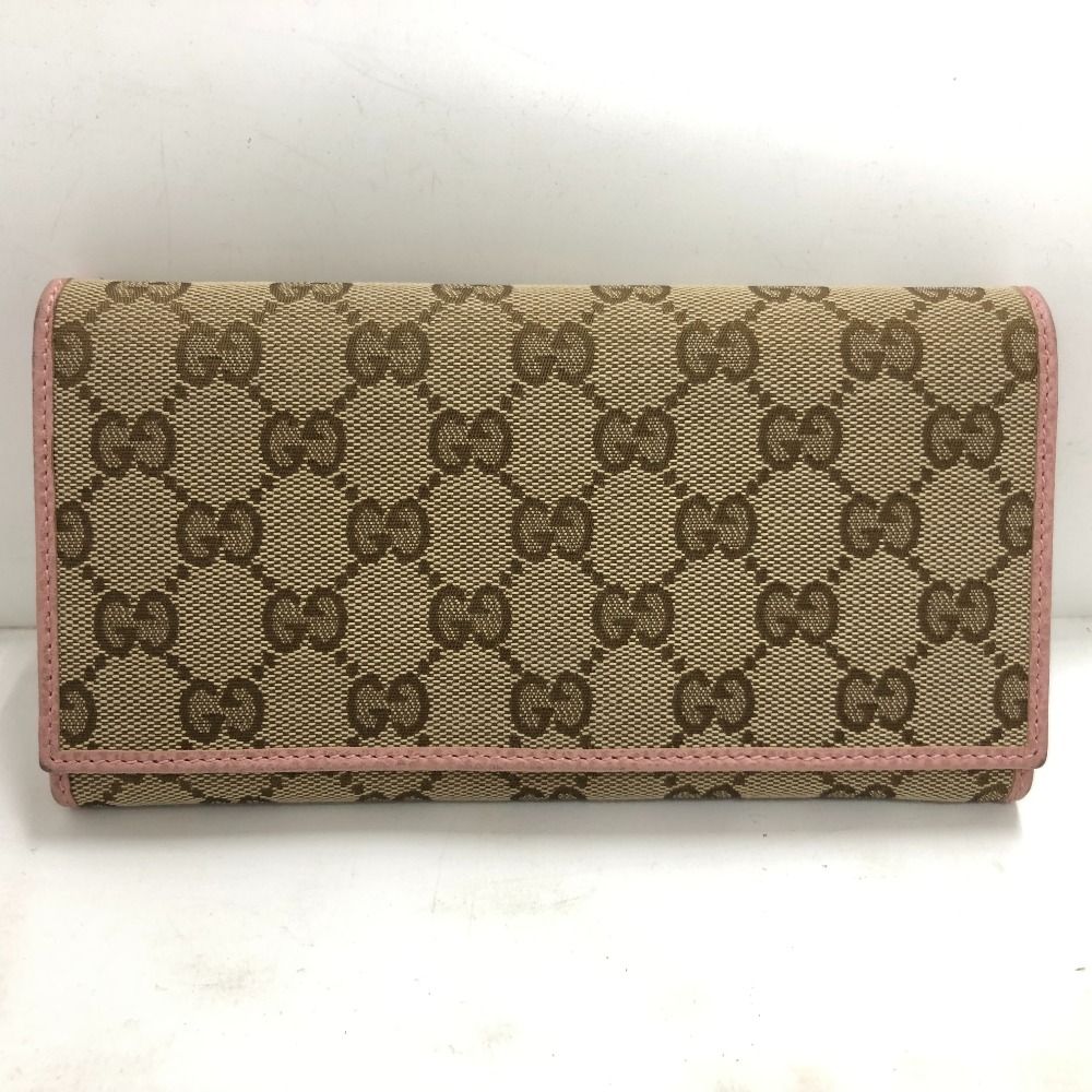 02w14302 グッチ GUCCI 二つ折り長財布 GGキャンバス ブラウン