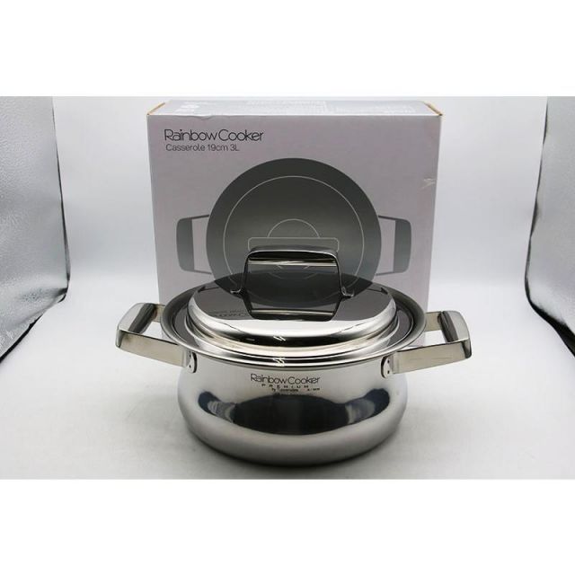 新古品 タッパーウェア レインボークッカー プレミアムII 19cm 深鍋