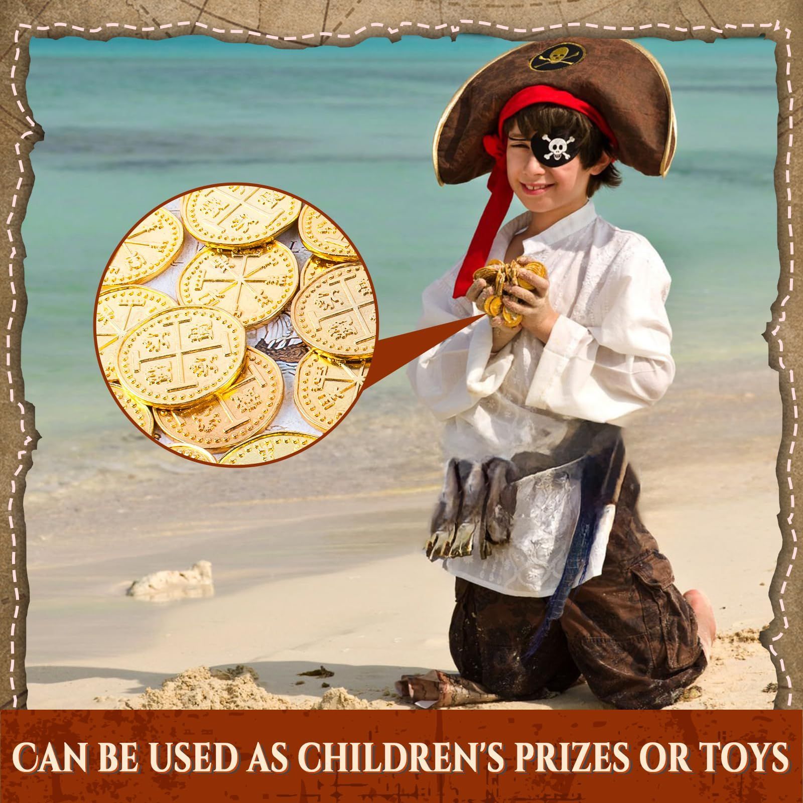 新品 金属製海賊コイン、30枚の金貨宝物コインセット、金属製レプリカ