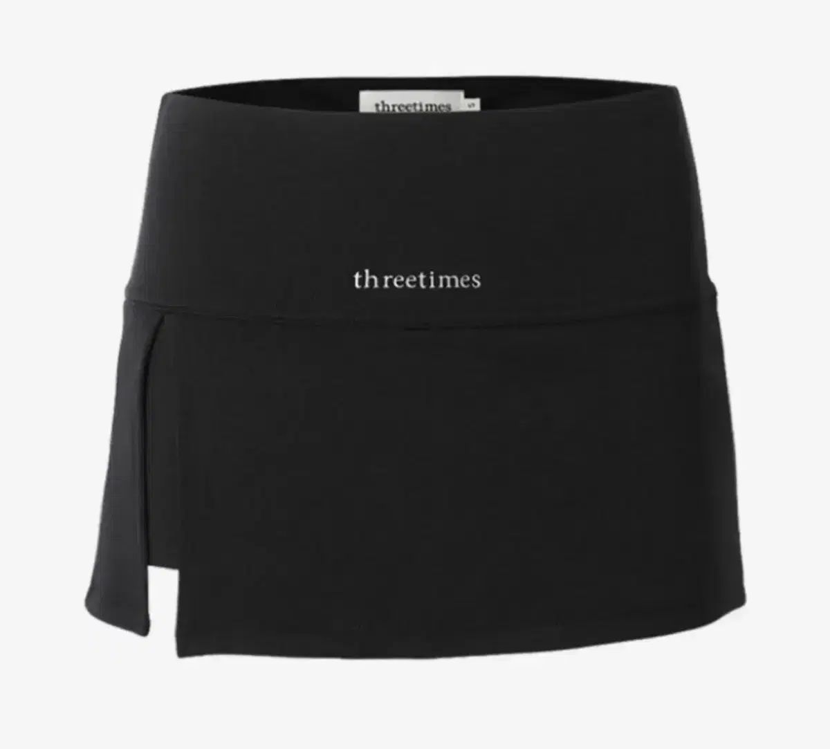 【美品】threetimes スリットスカート 韓国ブランド　ミニ　黒 threetimes(スリータイムズ) スリットスカート M - メルカリ