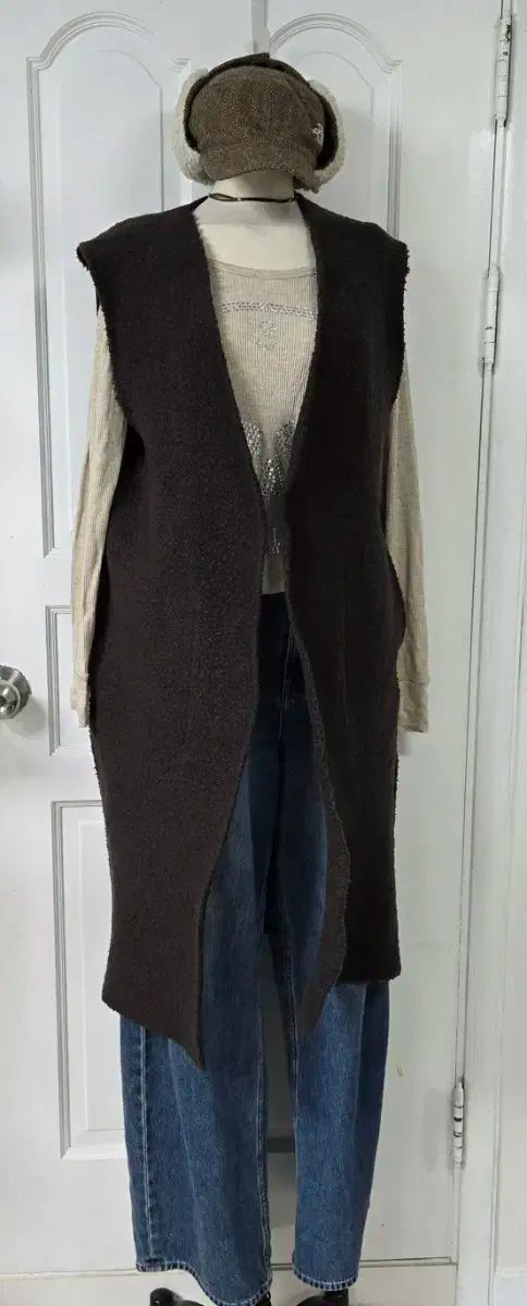 ハンサム システム ブラウン ベスト ロング丈