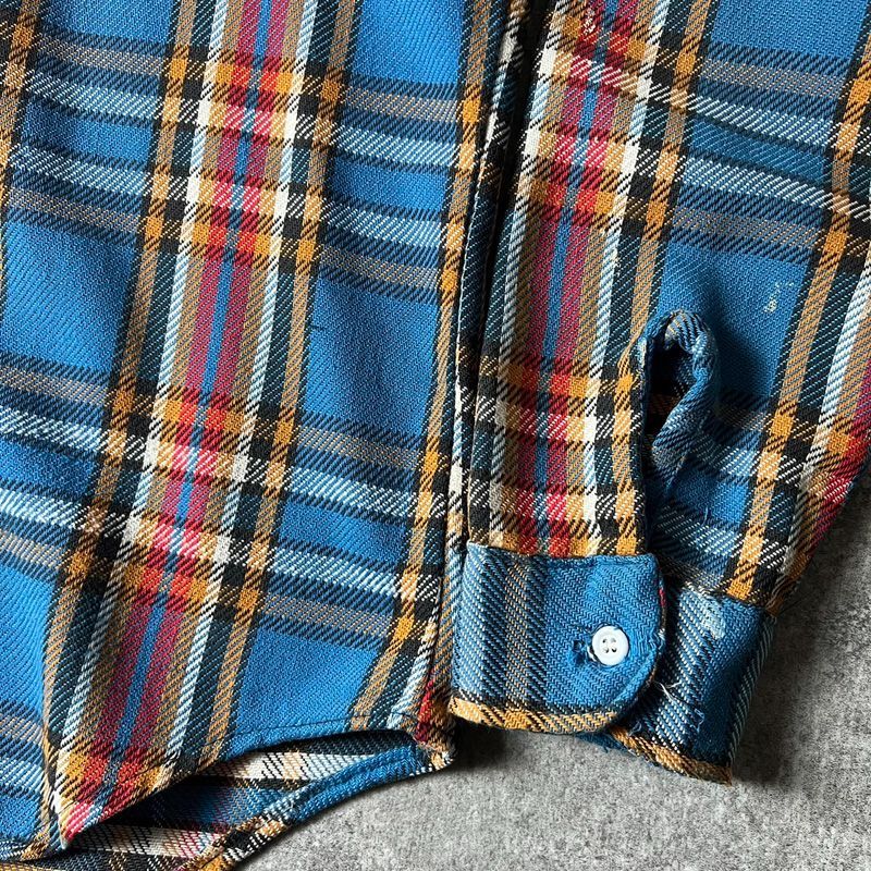 希少vintageBIGMACビッグマックネルシャツ70年代70sLブルー 70's BIG