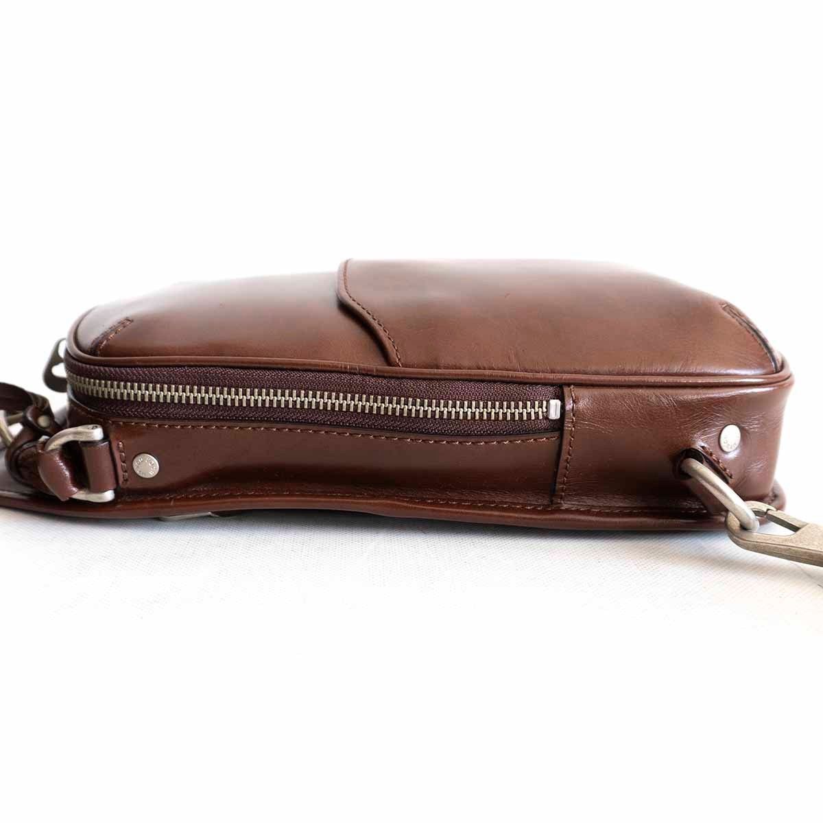 HERGOPOCH エルゴポック✨ボディバッグ　レザー　本革　ブラウン 美品】HERGOPOCH エルゴポック 【レザー ボディバッグ