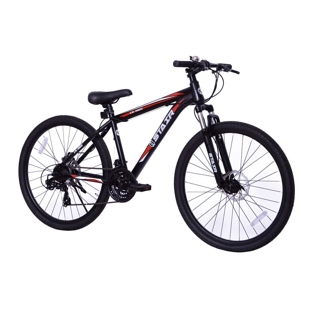26インチ 前後ディスクブレーキ器 自転車 フロントサスペンション シマノ21段変速 MTB クロスバイク 前輪クイックレバー マウンテンバイク ワイヤ錠・ライトのプレゼント付き