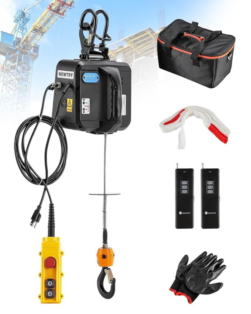 品 NEWTRY 電動ウインチ 電動ホイスト 小型クレーン 100V 荷重500kg リフト高さ9m 有線制御 無線制御 業務用 垂直|水平使用