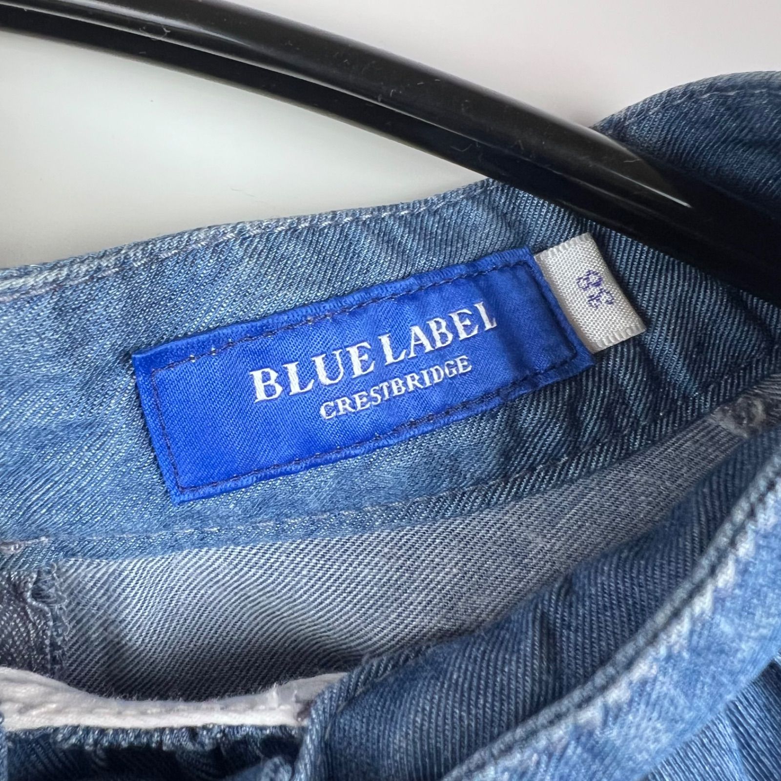 BLUE LABEL CRESTBRIDGE Denim Bowtie blouse 38 ブルーレーベル
