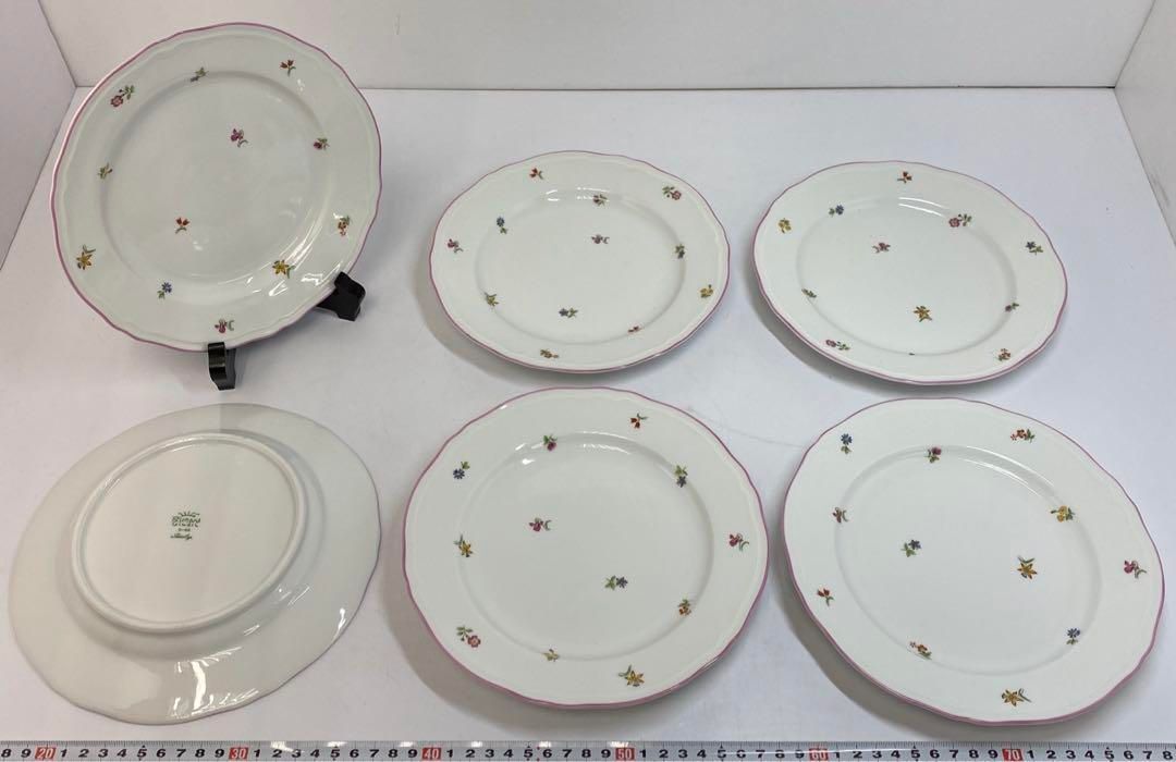 リチャードジノリ 中プレート 6枚 タニチ 直径約21㎝ 東ま6-0130