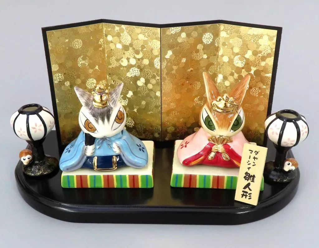 ダヤン雛人形 中古】フィギュア ダヤンとマーシィ(水色×ピンク) 「わちふぃー