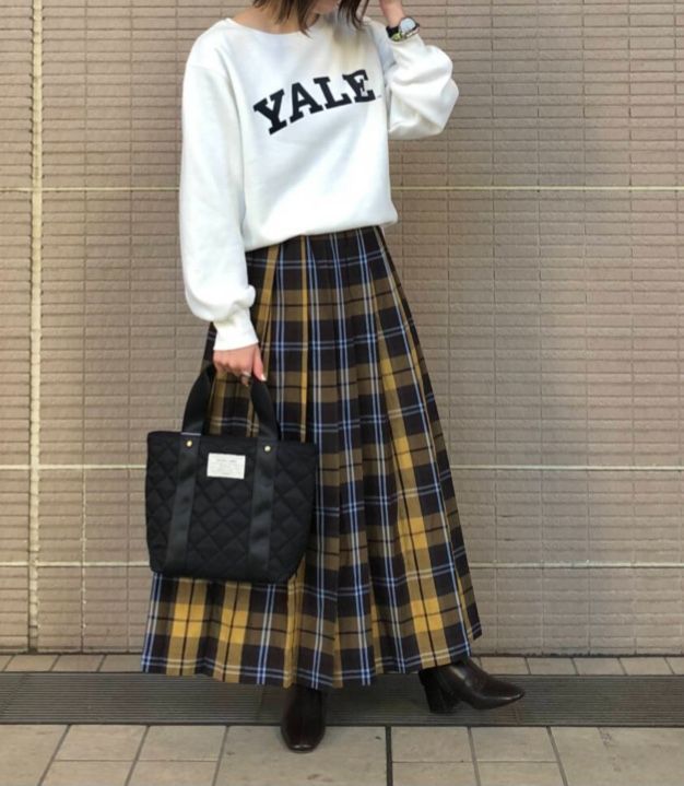 サニーレーベル 大人可愛い チェックプリーツイージースカート