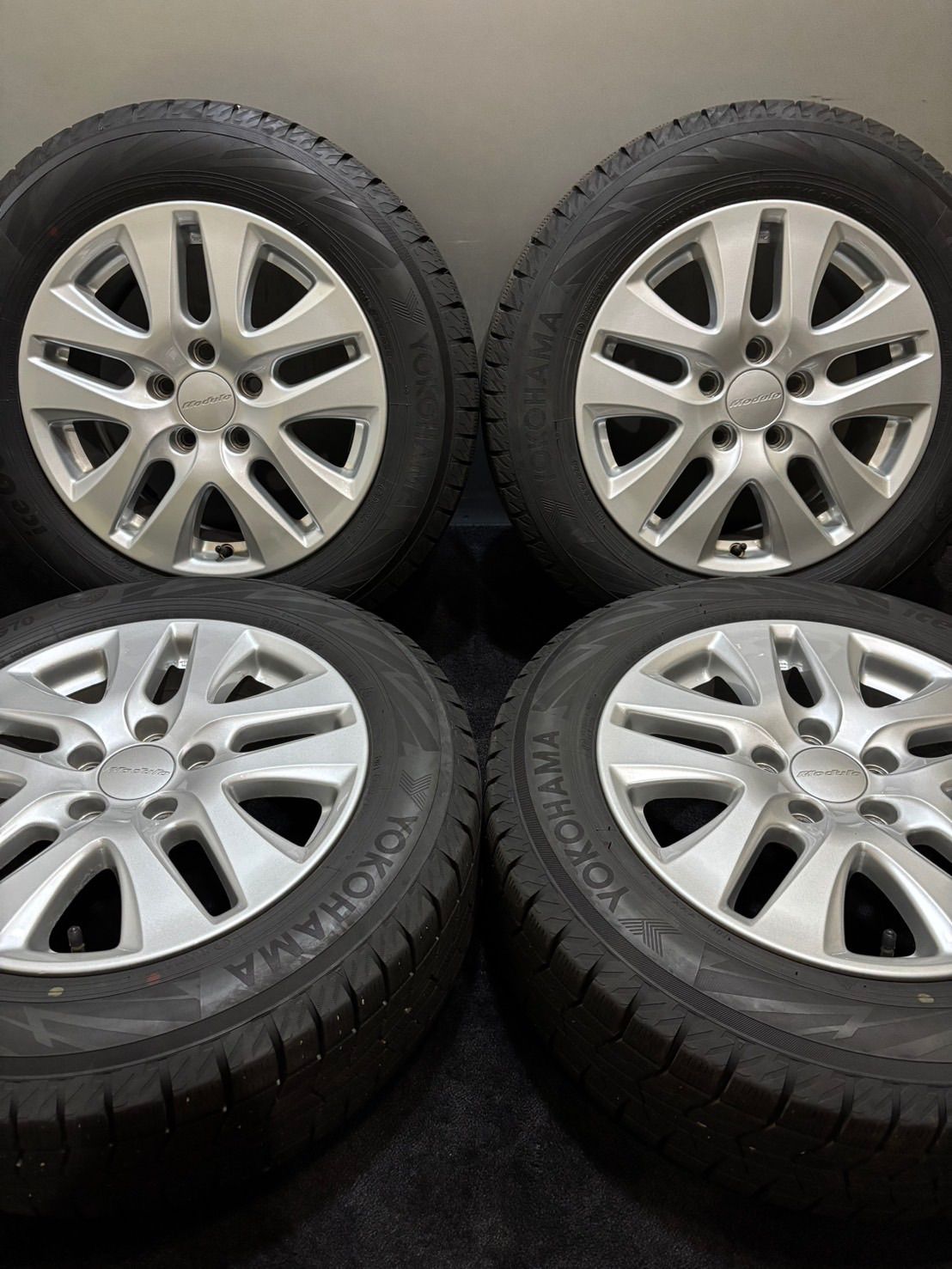 215 60R16 YOKOHAMA ice GUARD iG70 22年製 ホンダ 純正 OP Modulo 16インチ 7J 55 114.3 5H スタッドレス 4本 ヴェゼル 南7-K218