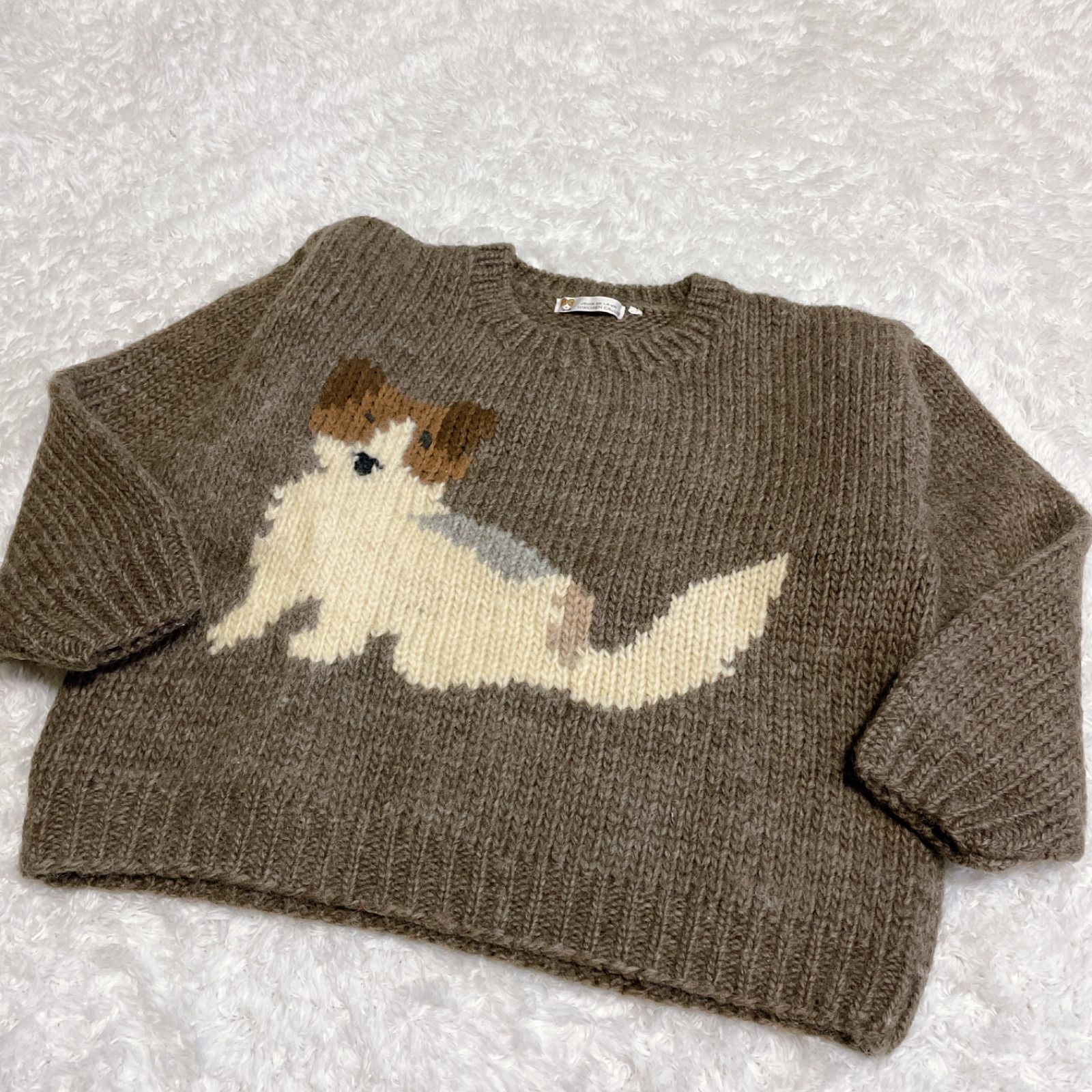 未使用　レア　稀少 HIKOSEN dog 犬柄　ニット　セーター　グリーン