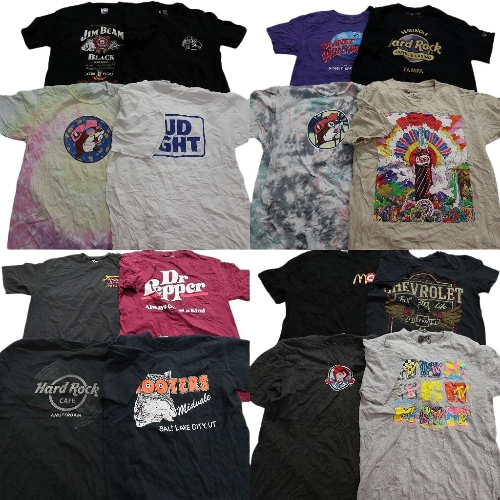 古着卸 有名企業 半袖Tシャツ 16枚セット メンズ M バッキーズ ハードロックカフェ マクドナルド 古着 NA2737