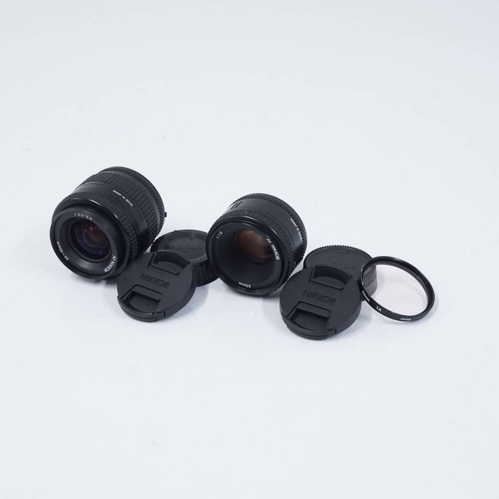 Nikon AF NIKKOR 35-70mm F3.3-4.5 AF NIKKOR 50mm F1.8 レンズ2本セット 品 Fマウント 単焦点 ズーム 一部カビあり 完動品 CP0341
