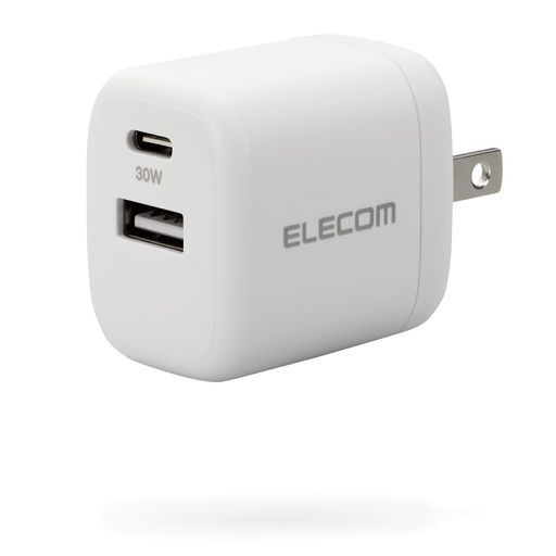 エレコム急速充電器Type-CUSBPD対応30W2ポート(USB-C/USB-A)小型軽量【iPhone1615iPadMacbookAirSurface対応】ホワイトEC-AC14WH