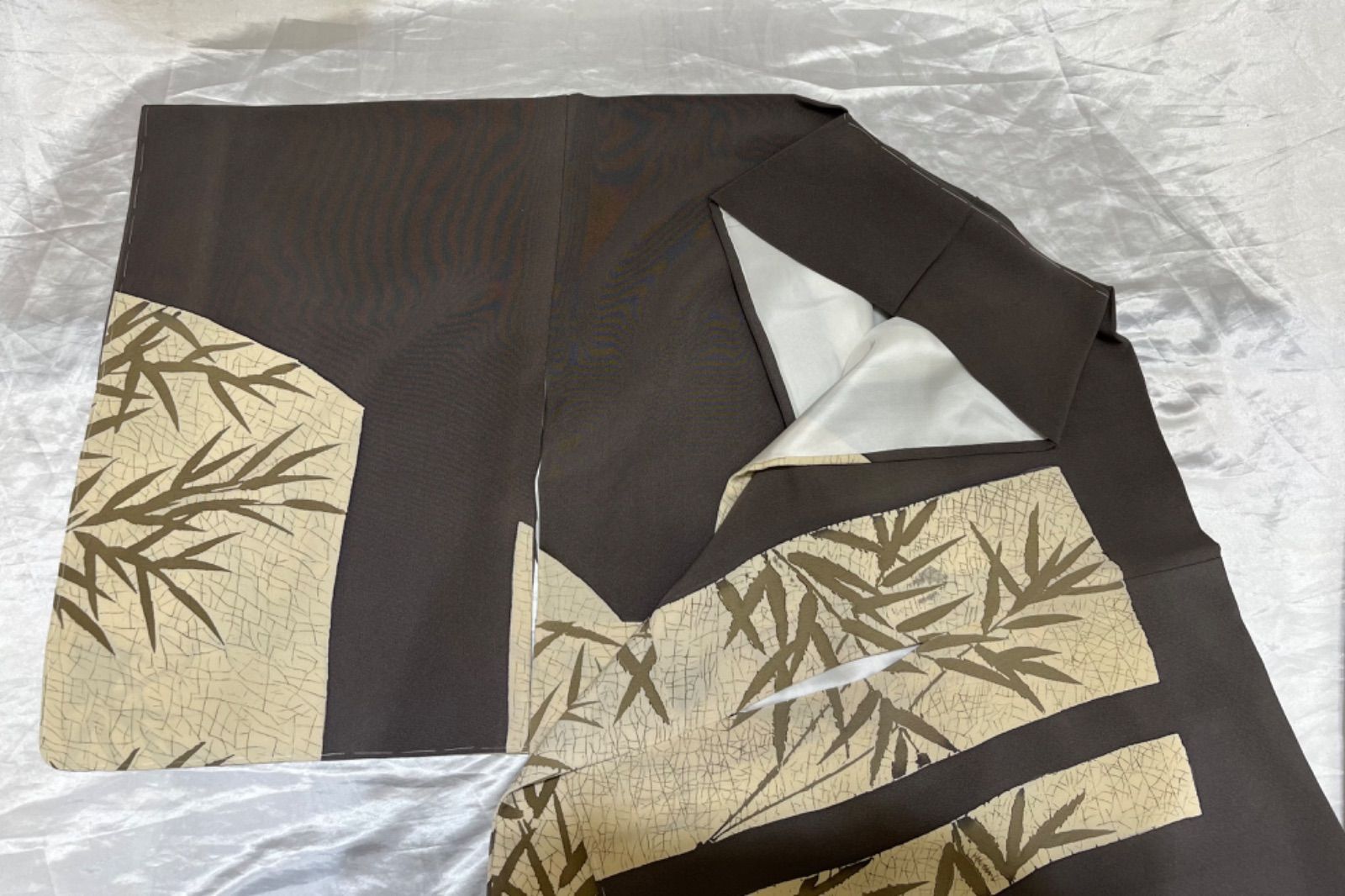 豪華絢爛綺麗身丈165cm裄丈68cm Gベージュ竹正絹訪問着袷広襟★山科春宣★ 豪華絢爛綺麗身丈165cm裄丈68cm Gベージュ竹正絹訪問着袷広襟☆山科春宣☆