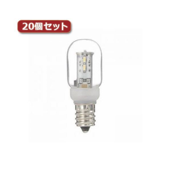 YAZAWA ナツメ形LEDランプ電球色E17クリア20個セット LDT1LG2