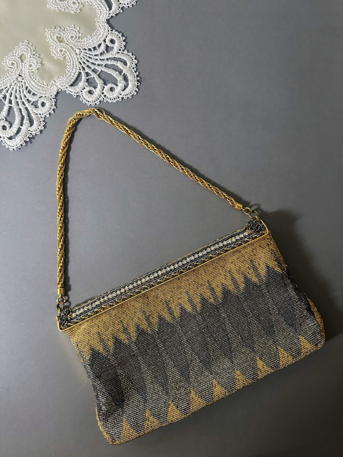 なお✨ made in FRANCE◇ヴィンテージ アンティーク 当時物 総ビーズ ビーズ