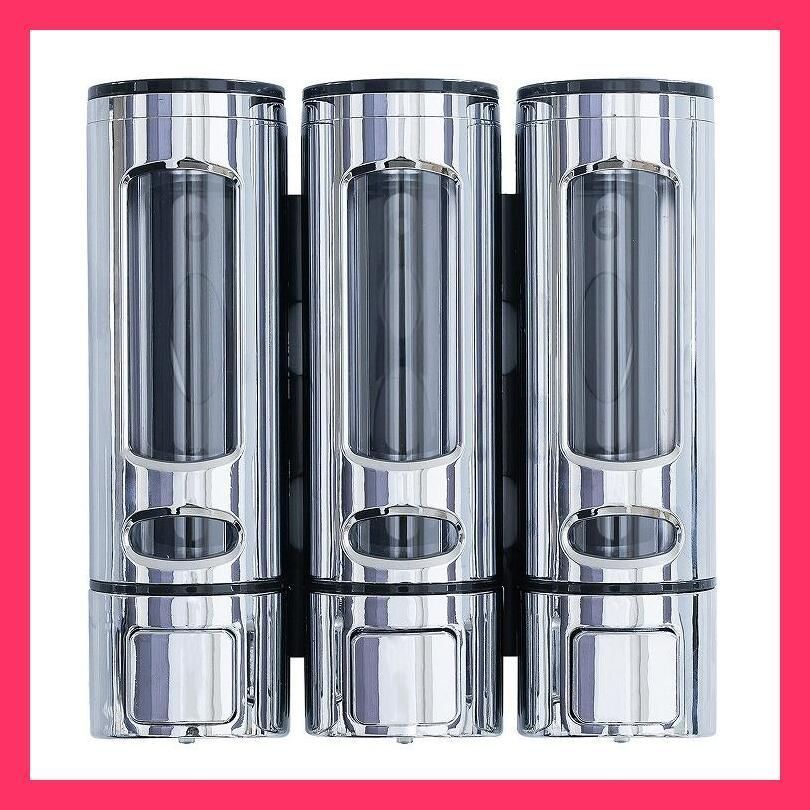 シャンプーボトル 3室 壁掛けタイプ ホワイト 400㎖ シャンプーボトル