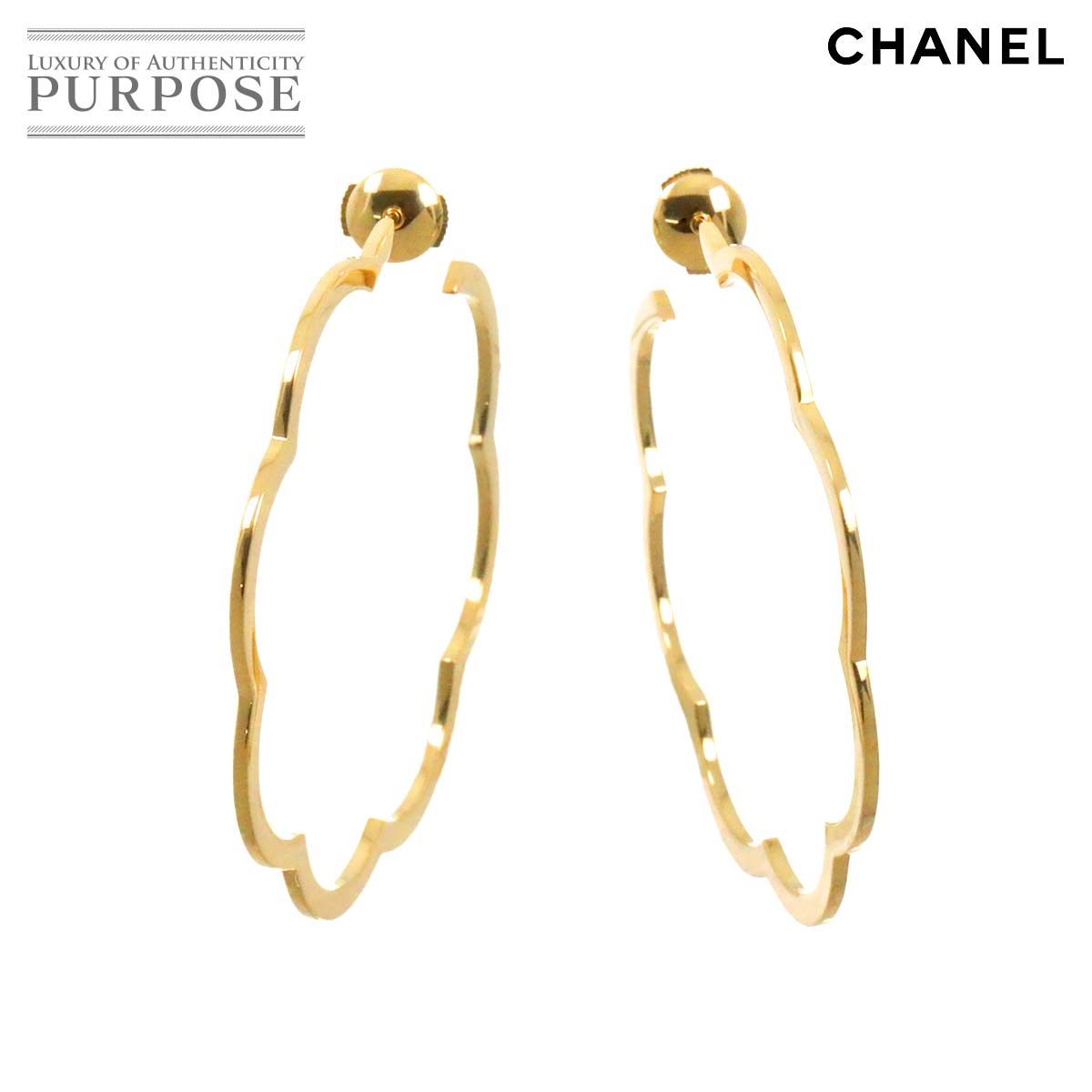 シャネル CHANEL カメリア ピアス K18 YG イエローゴールド 750