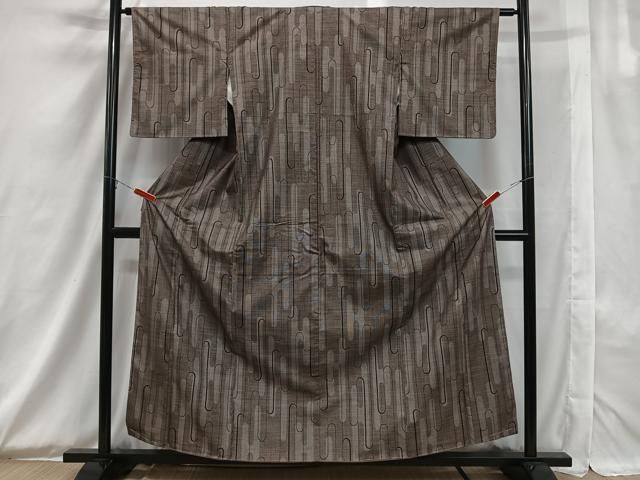 平和屋着物▽上質な紬 単衣 籬草花文 正絹 逸品 CAAV9446ze