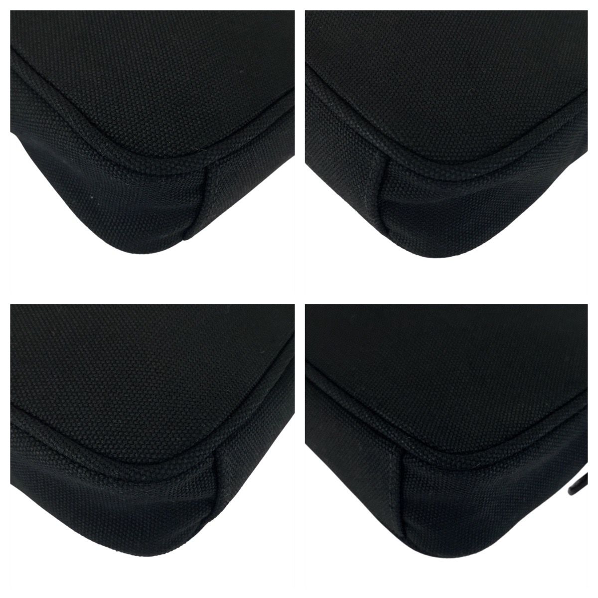 美品 PRADA プラダ ブラック 黒 シルバー金具 キャンバス/レザー