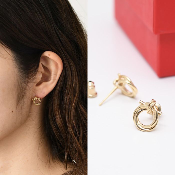 ぽりりん  FERRAGAMO ガンチーニ ゴールド ツイストピアス ツイスト ガンチーニ ピアス - ウィメンズ | Ferragamo