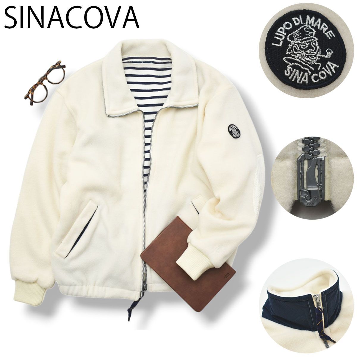 メンズ 【人気】 シナコバ SINACOVA スタンドカラー エルボーパッチ 