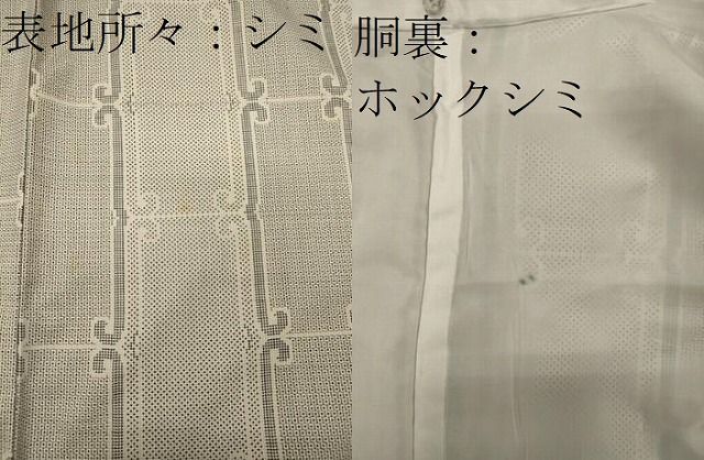 平和屋着物□本場大島紬 白大島 7マルキ 120亀甲 幾何学文 正絹