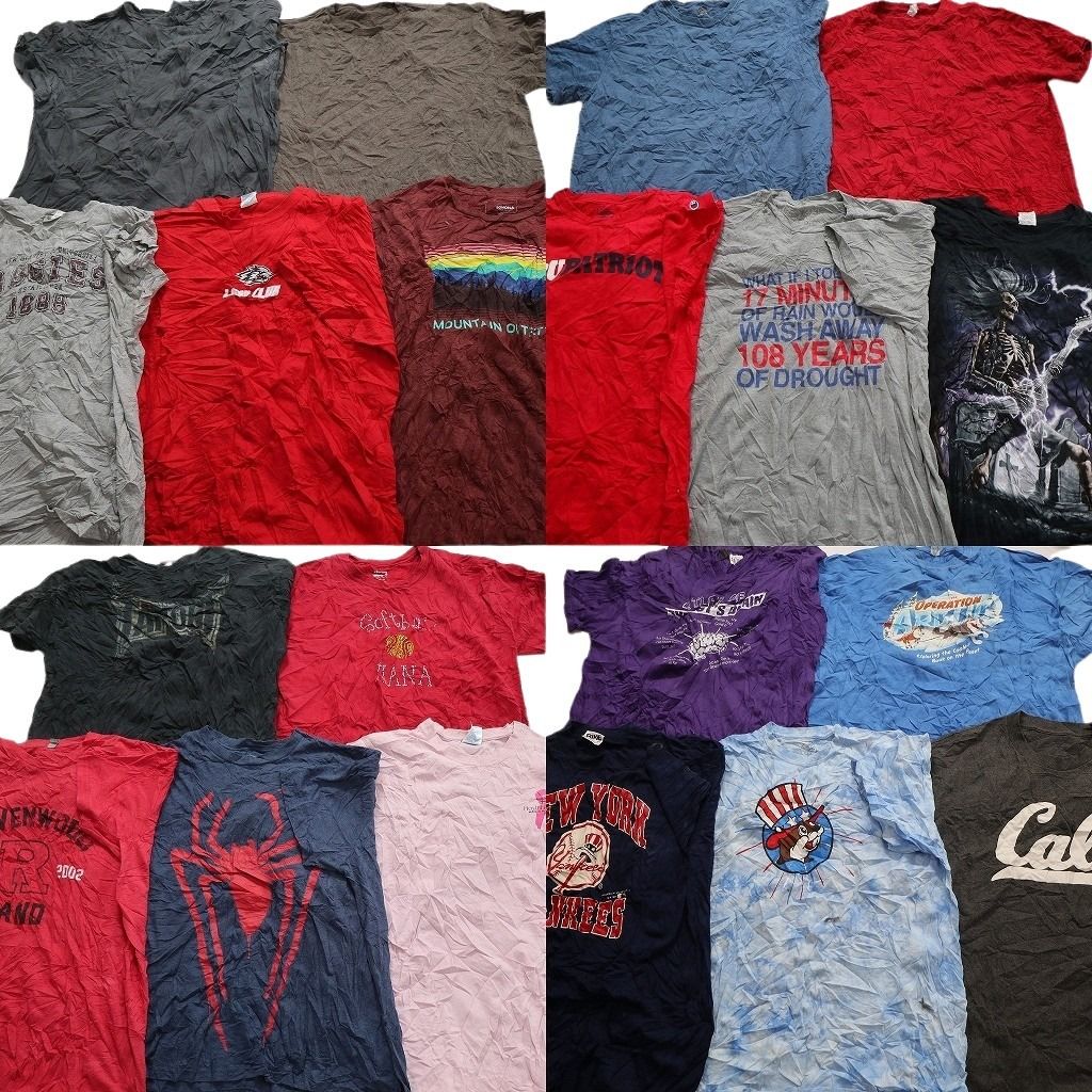古着卸 まとめ売り カラーmix プリント 半袖Tシャツ 20枚セット (メンズ 2XL ) タイダイ柄 バッキーズ 企業 チャンピオン 中古 古着 MZ0319