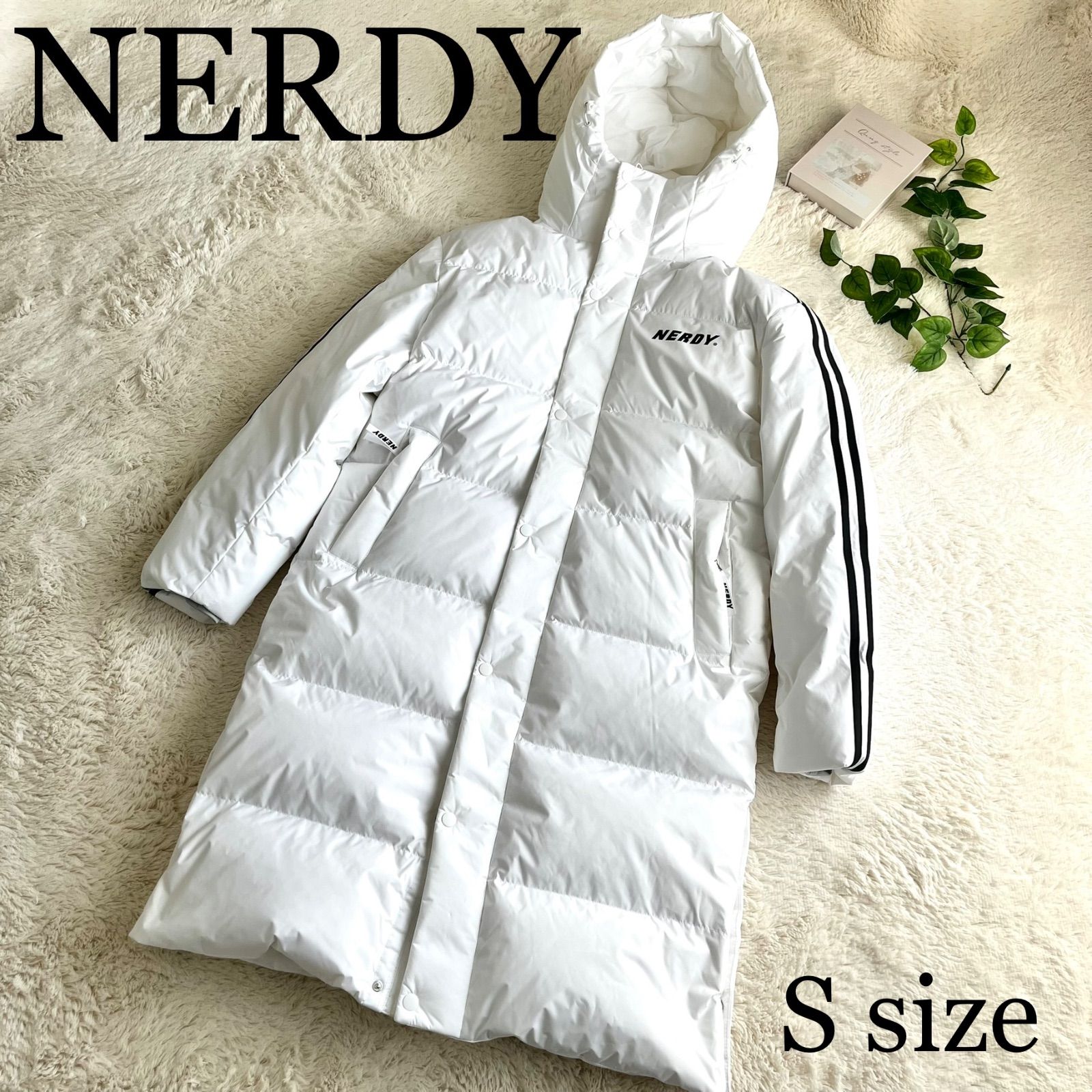 韓国 NERDY ノルディ ロング ダウン ジャケット ホワイト ベンチコート ...