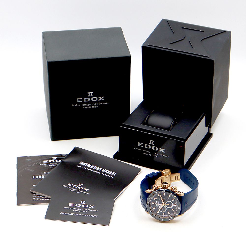 電池交換済 EDOX エドックス クロノオフショア1 10221-37RBU3-BUIR3