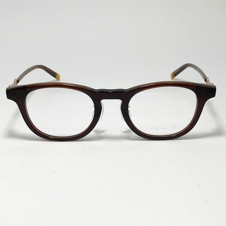 agnes b. アニエス ベー レディース 眼鏡 メガネ フレーム サングラス 50-0134-1 サイズ47 ブラウン