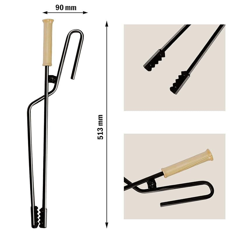 huanbush 火バサミ 火吹き棒 一体型 コンパクト 薪ばさみ 軽量 火