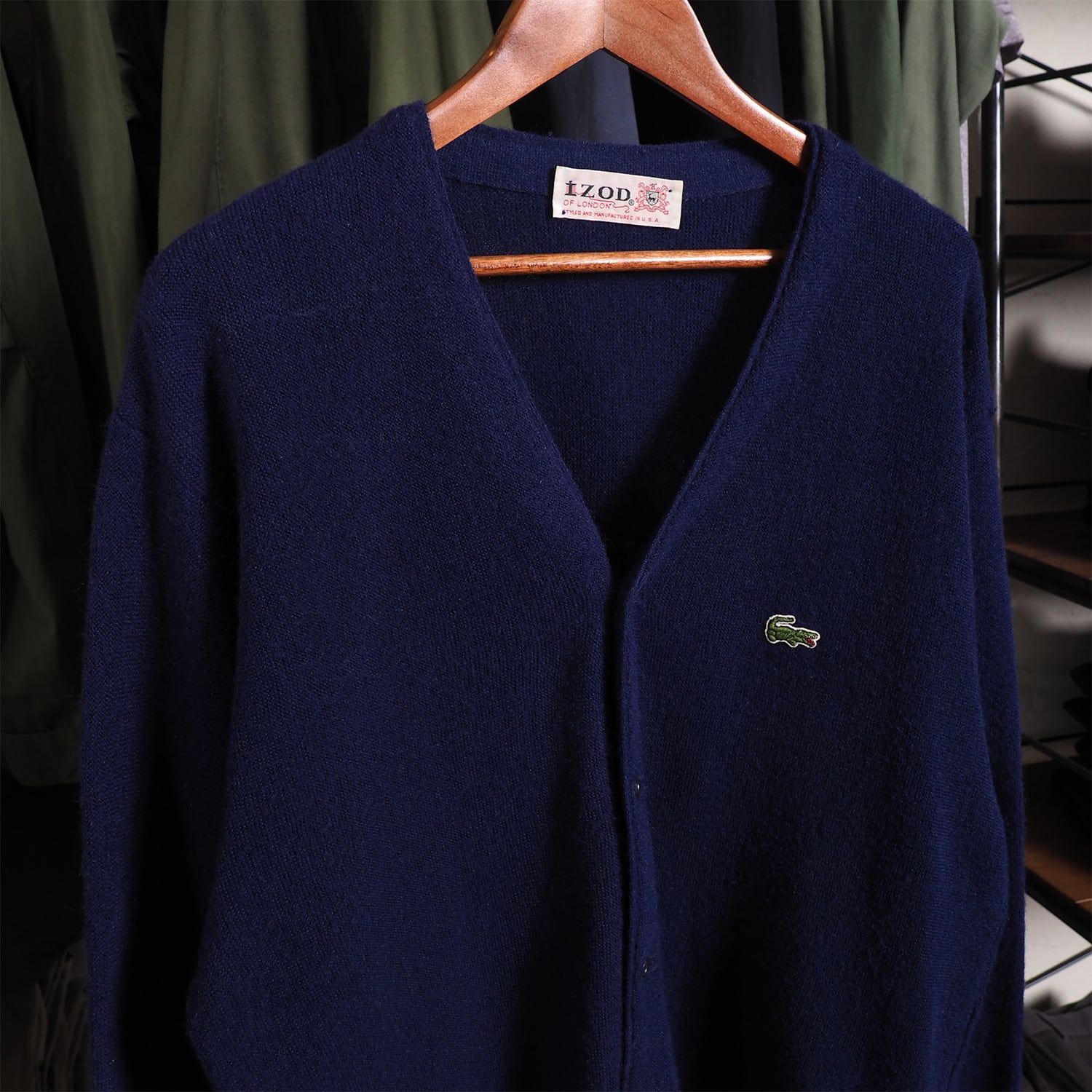希少カラー ブラック 60s IZOD 糸巻きタグ アクリルカーディガン 希少カラー ブラック 60s IZOD 糸巻きタグ アクリルカーディガン