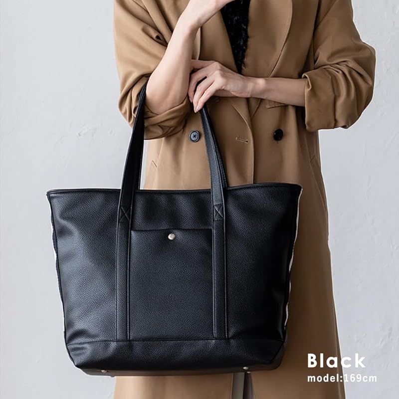 ヴィータフェリーチェ サイドラインテープビッグトートバッグ レディース inb-10181 p ブラック