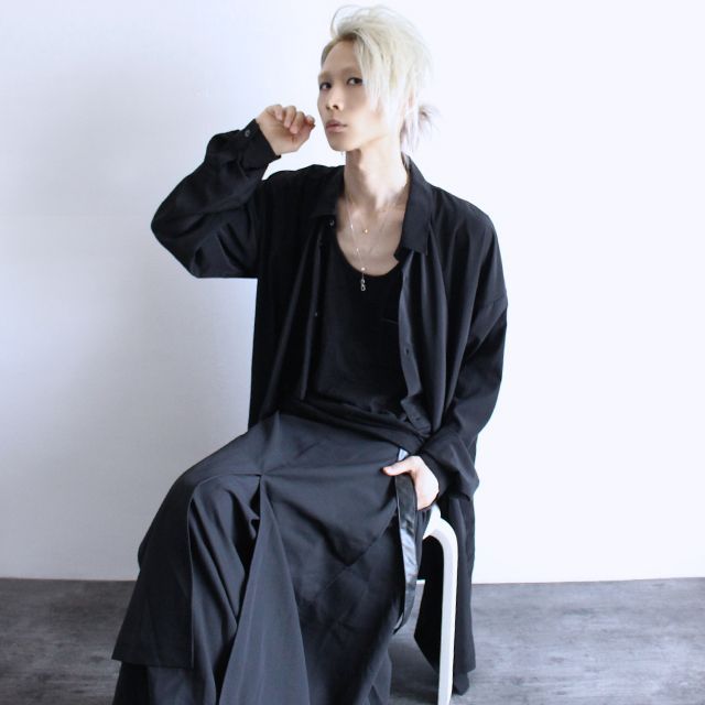 コート風ドレープワンピースシャツ