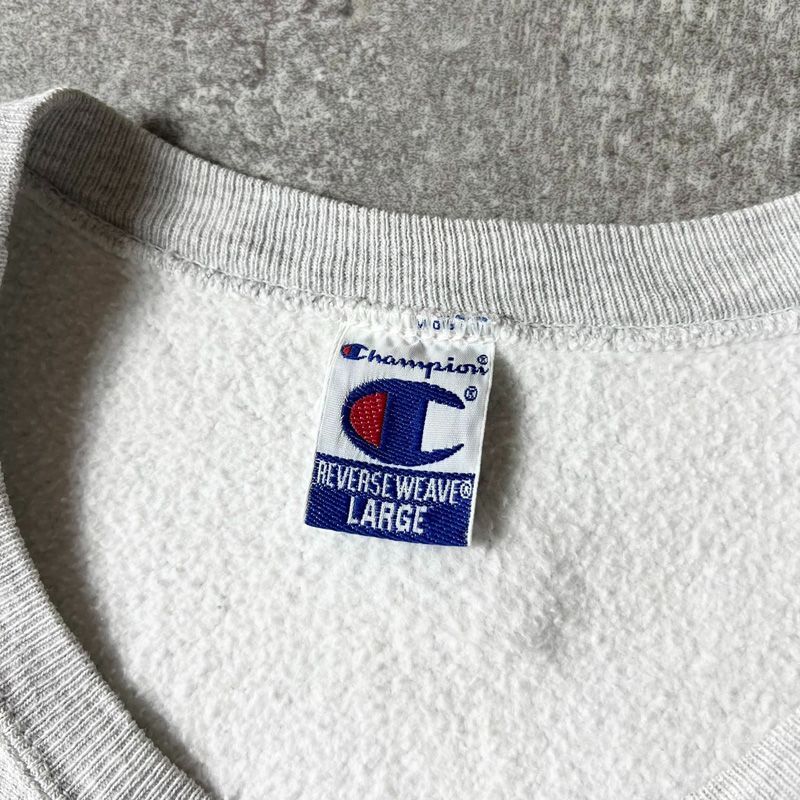 90s Champion リバースウィーブ 刺繍タグUSA製 霜降りグレー L 希少