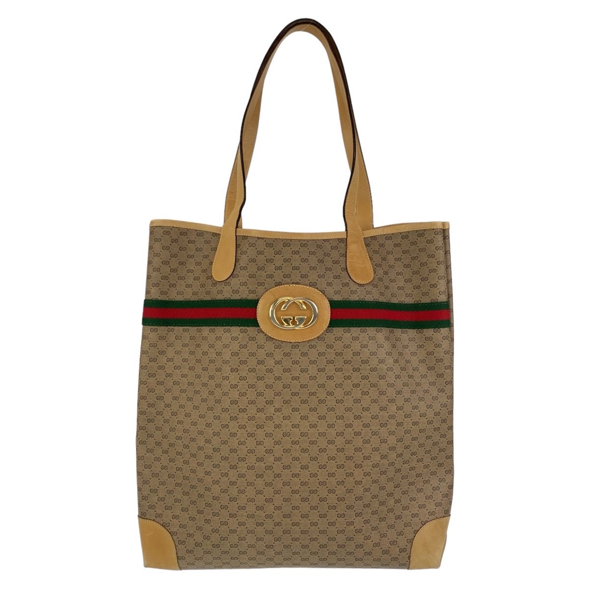 GUCCI グッチ シェリーライン マイクロGG インターロッキング オールドグッチ 男女兼用 ブラウン トートバッグ ショルダーバッグ  407693【中古】 - メルカリ