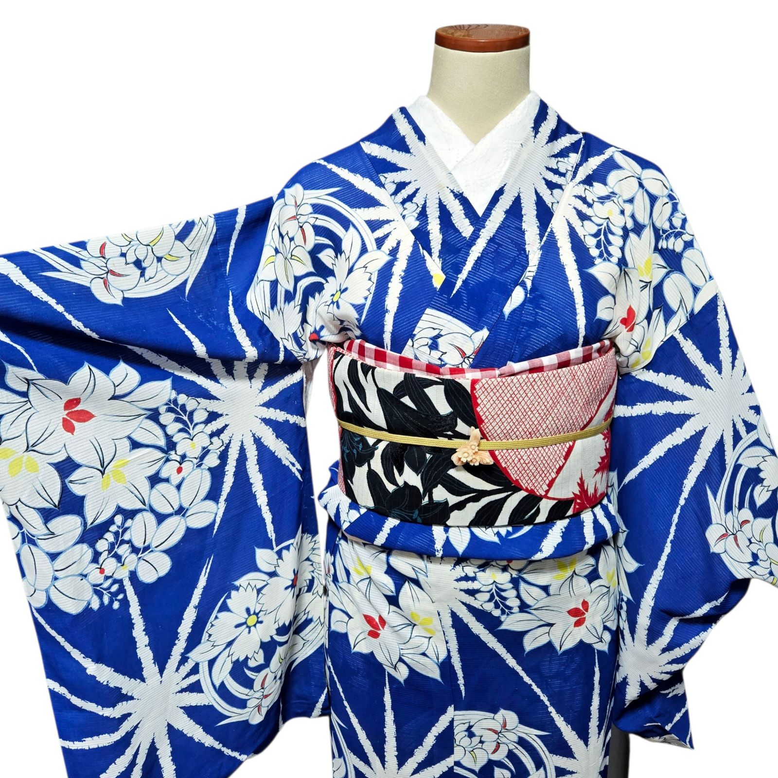 夏着物　クローバー　撫子　アンティーク　絽 夏帯 絽＊金魚 蜻蛉 ドット 萩 撫子 ちりめん グリーン
