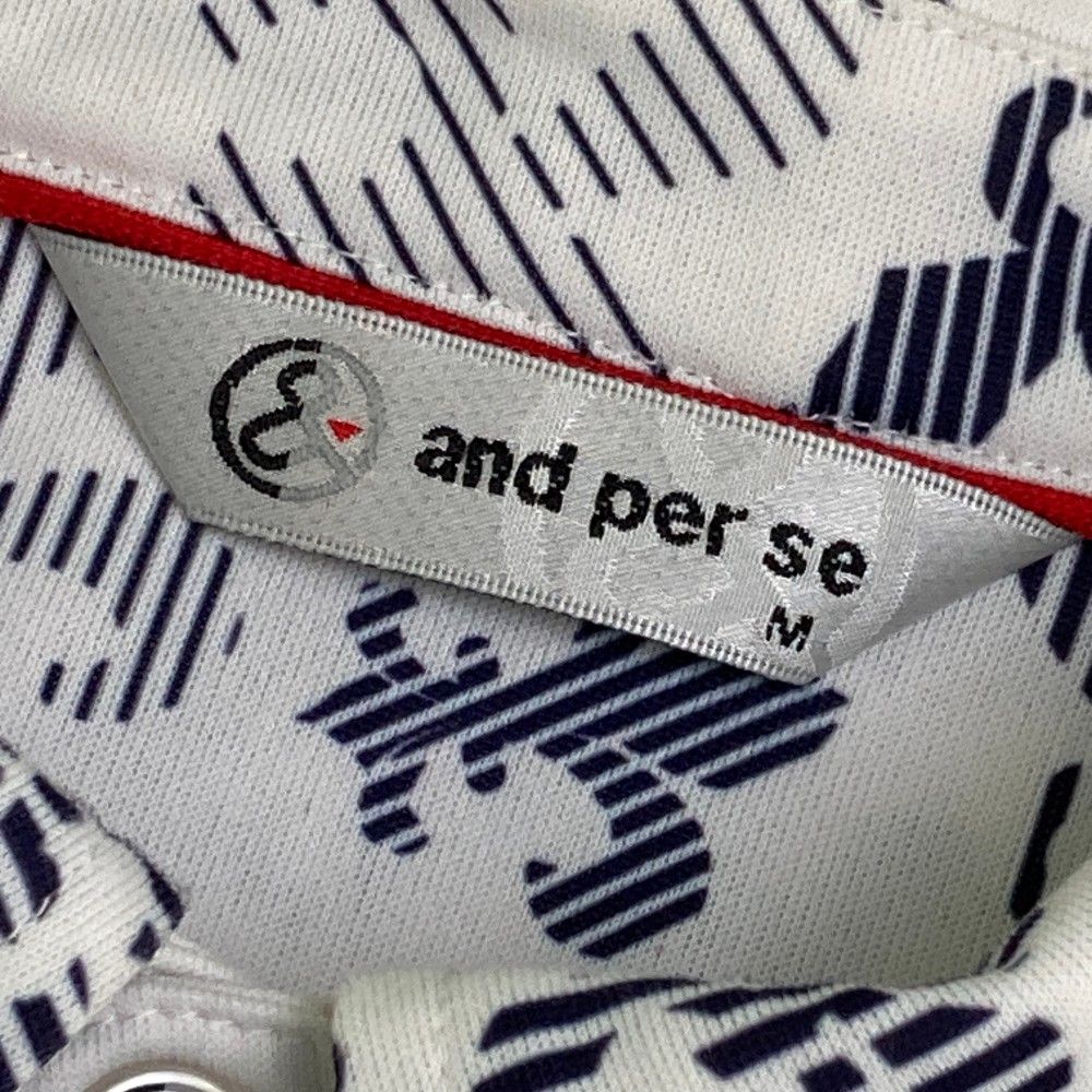 サイズ：M AND PER SE アンパスィ 長袖ポロシャツ ボタンダウン